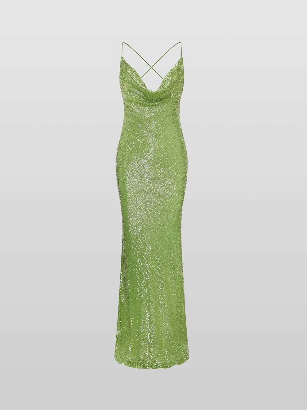 GAIA DRESS Rat & Boa Lime Green Sequin Backless Dress - Picture 4 of 5